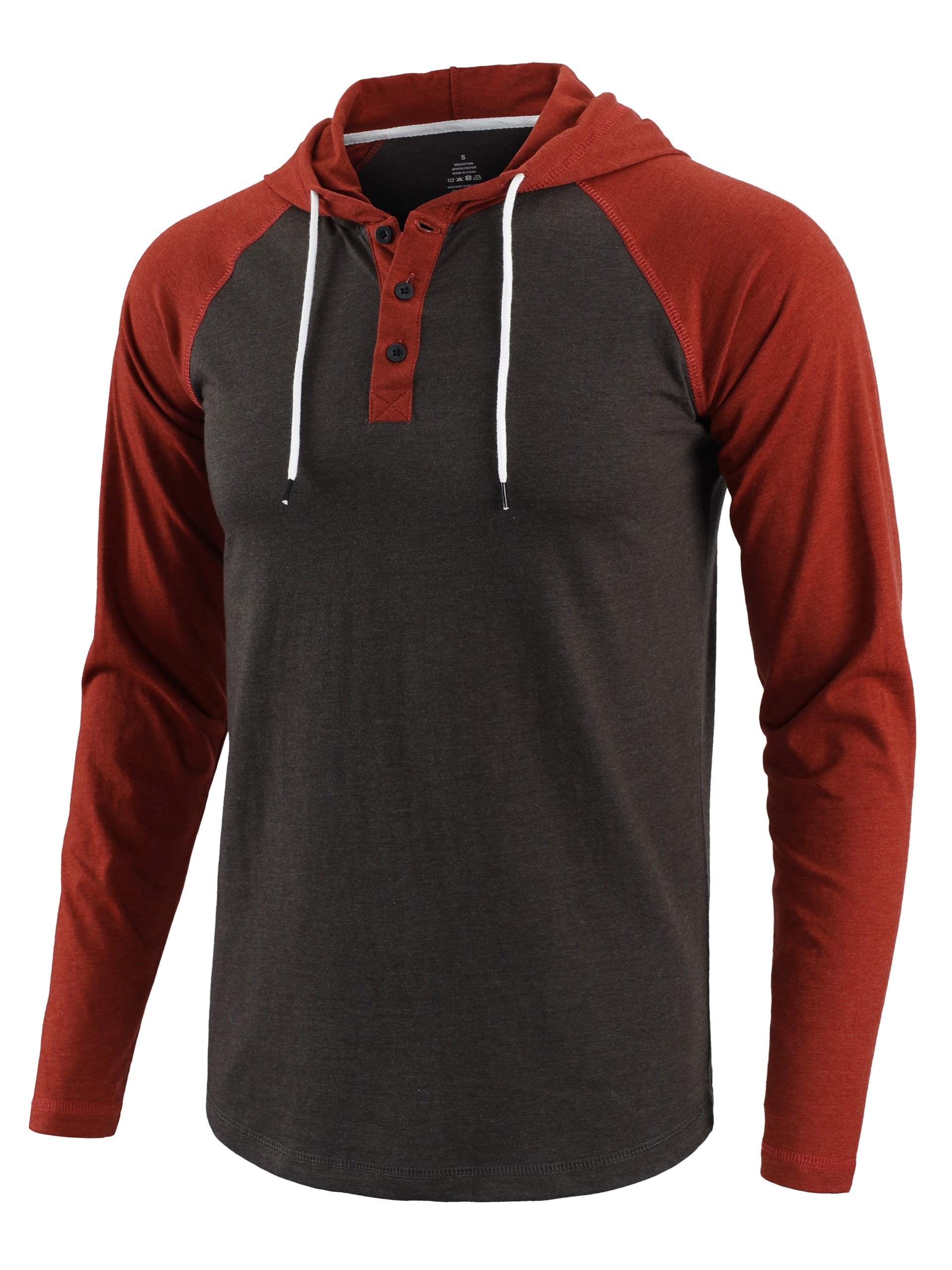 Men’s Stylish Loose Color Blocking Lightweight Hoodie With Pockets, Active Breathable Long Sleeve Button Up Hooded Sweatshirt For Spring Fall