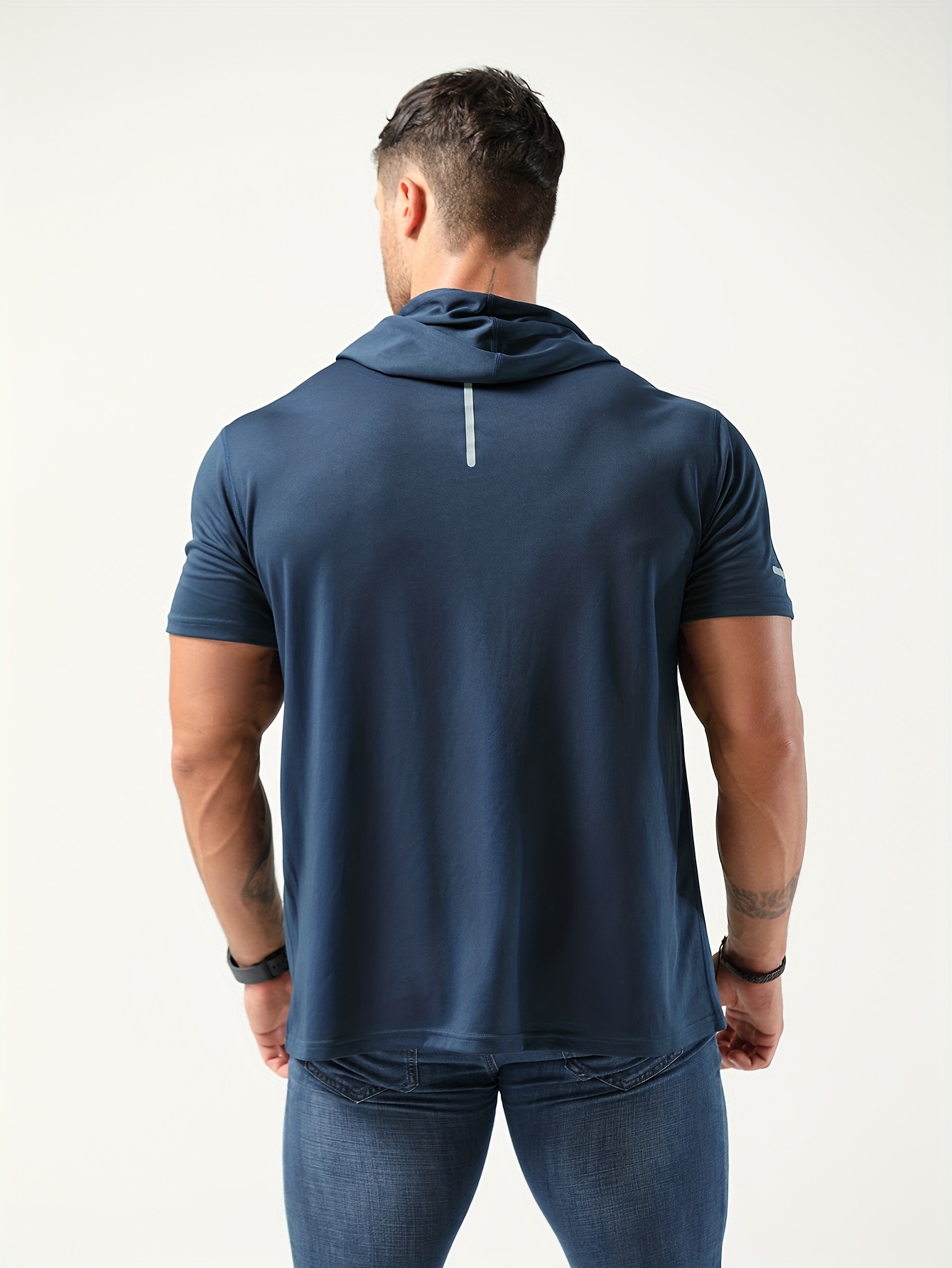 Solid T-shirt, Cool Hoodies For Men, Men’s Casual Pullover Hooded T-shirt Tee With Kangaroo Pocket, Streetwear For Summer Fall, As Gifts
