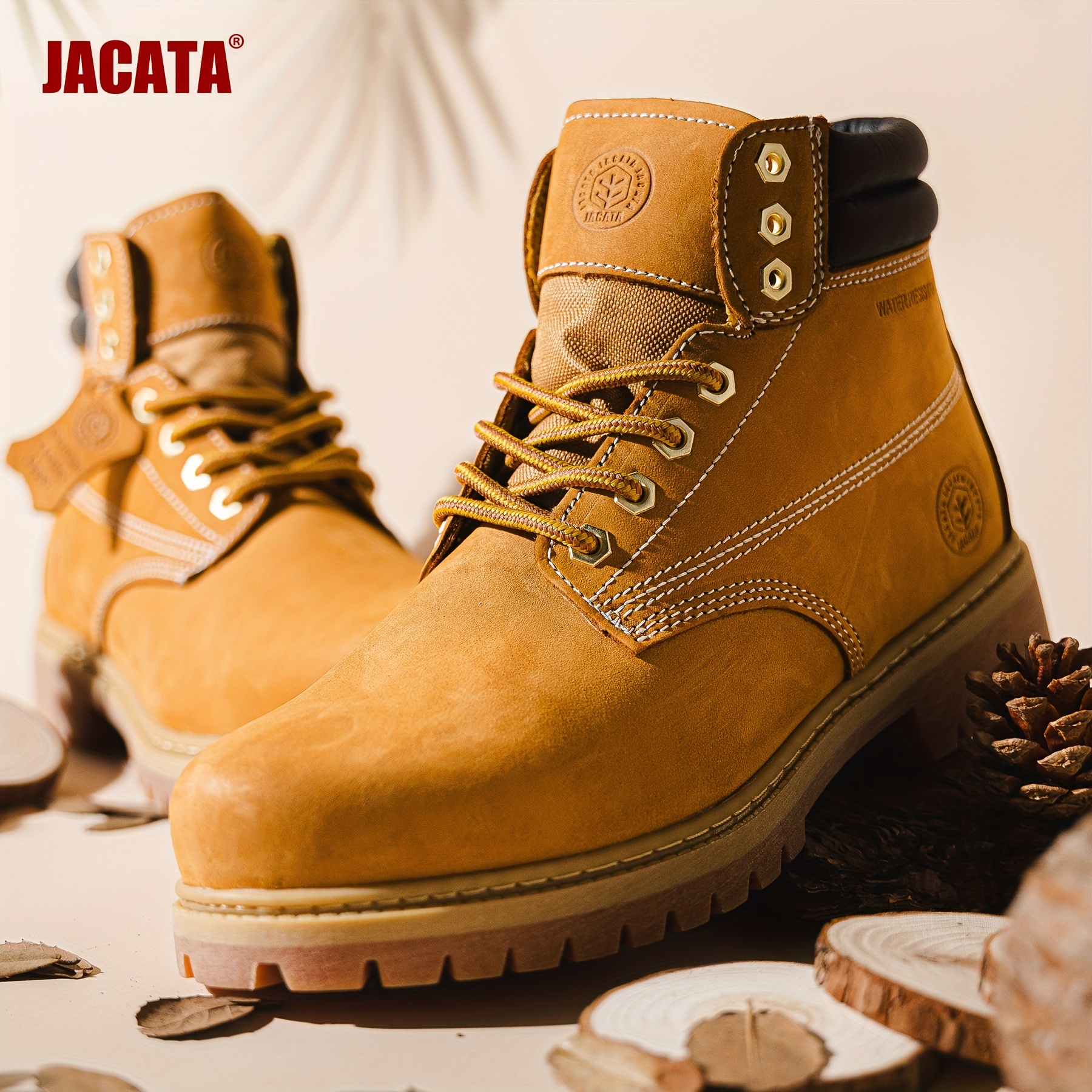 Boots For Men British Style Outdoor All In One Big Yellow Boots Warm Fashion Trend Casual Lace Up Couple Hiking Boots Shop The Latest Trends Temu details 3